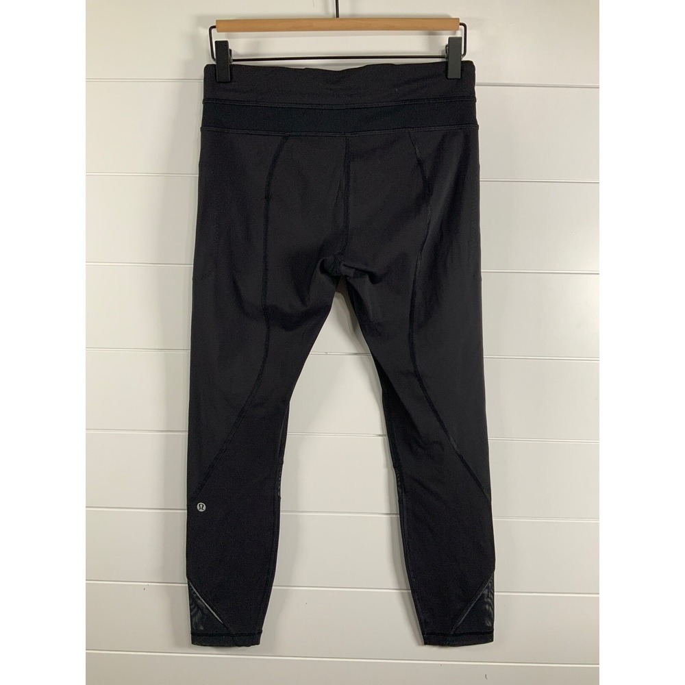 Lululemon Womens Invigorate Leggings sz 6 25" Mesh Black Activewear Athleisure - Picture 4 of 10